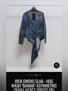 RICK OWENS | SLAB Asymmetrical Denim Wrap-Style Jacket